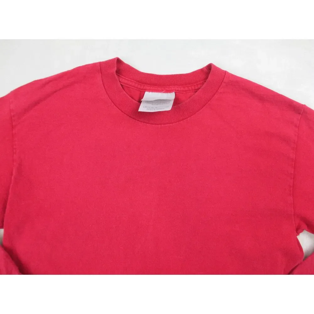 VINTAGE Nike‎ Shirt Boys Medium Red Long Sleeve 90s Kids Youth*